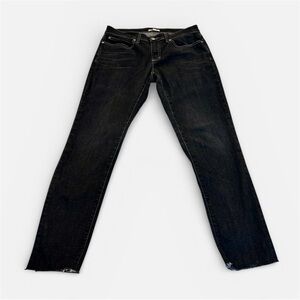 Eileen Fischer Black Skinny Jeans Raw Frayed Hem Women’s   Size 8